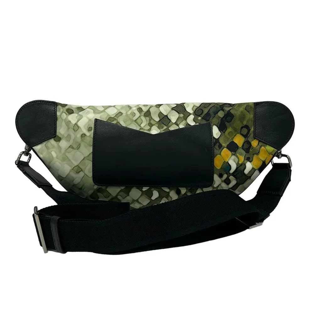 Jimmy Choo York Backpack Black Khaki Multi Nylon Leather